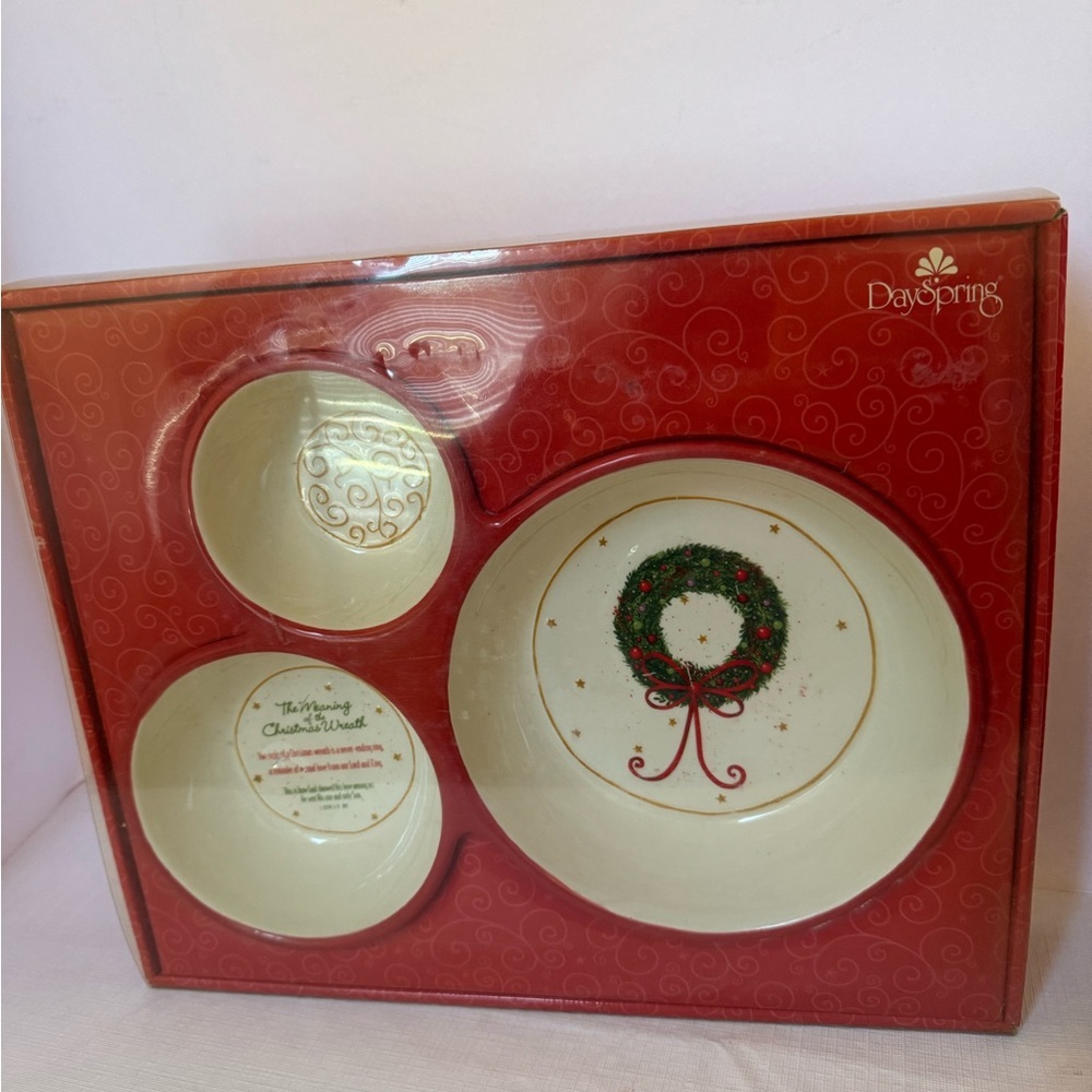 DaySpring: The Meaning of the Christmas Wreath Dip Bowl EUC/Original Box